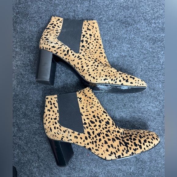 RAG & BONE “Aslen” Cheetah Print Suede Square Heel Ankle Boots - Picture 5 of 11